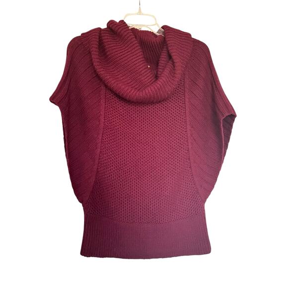 Catherine Malandrino Burgundy Alpaca Knit Cowl Neck Pullover Sweater Size Medium - Picture 2 of 8